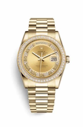 Rolex Day-Date 36 Yellow Gold Diamonds / President / Champagne Roman 118348-0071 — фото часов Rolex Day-Date 36 Yellow Gold Diamonds / President / Champagne Roman 118348-0071 — фото часов