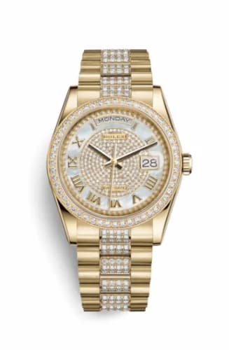 Rolex Day-Date 36 Yellow Gold Diamonds / President Diamond / Paved Roman 118348-0076 — фото часов Rolex Day-Date 36 Yellow Gold Diamonds / President Diamond / Paved Roman 118348-0076 — фото часов