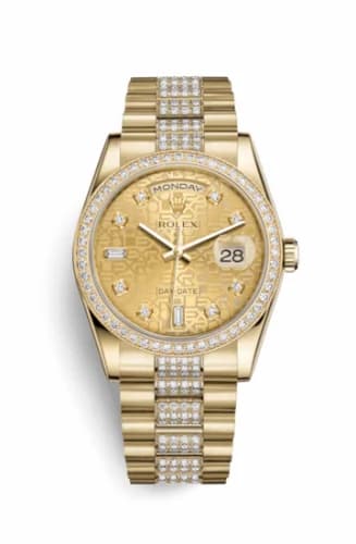 Rolex Day-Date 36 Yellow Gold Diamonds / President Diamonds / Champagne Computer 118348-0089 — фото часов Rolex Day-Date 36 Yellow Gold Diamonds / President Diamonds / Champagne Computer 118348-0089 — фото часов