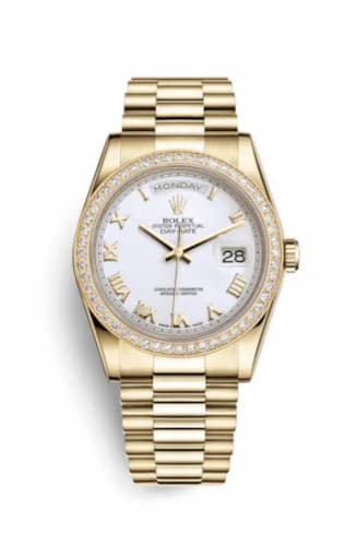 Rolex Day-Date 36 Yellow Gold Diamonds / President / White Roman 118348-0093 — фото часов Rolex Day-Date 36 Yellow Gold Diamonds / President / White Roman 118348-0093 — фото часов