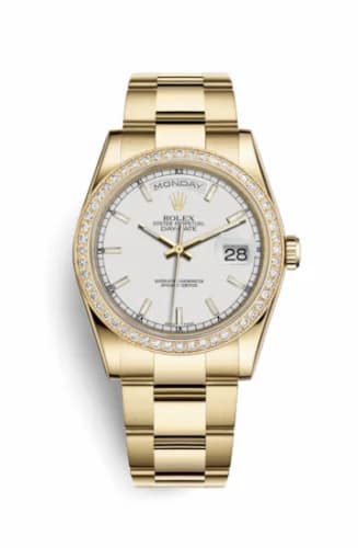 Rolex Day-Date 36 Yellow Gold Diamonds / Oyster / White 118348-0098 — фото часов Rolex Day-Date 36 Yellow Gold Diamonds / Oyster / White 118348-0098 — фото часов