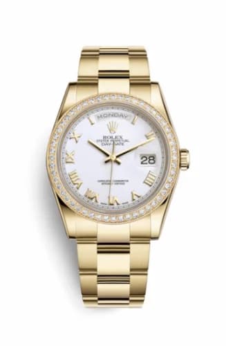 Rolex Day-Date 36 Yellow Gold Diamonds / Oyster / White Roman 118348-0150 — фото часов Rolex Day-Date 36 Yellow Gold Diamonds / Oyster / White Roman 118348-0150 — фото часов