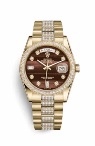 Rolex Day-Date 36 Yellow Gold Diamonds / President Diamonds / Bull's Eye 118348-0155 — фото часов Rolex Day-Date 36 Yellow Gold Diamonds / President Diamonds / Bull's Eye 118348-0155 — фото часов
