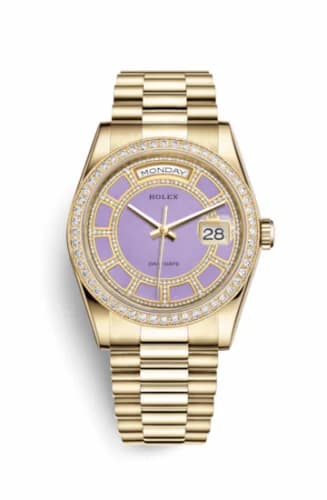 Rolex Day-Date 36 Yellow Gold Diamonds / President / Lavender Jade Carousel 118348-0191 — фото часов Rolex Day-Date 36 Yellow Gold Diamonds / President / Lavender Jade Carousel 118348-0191 — фото часов
