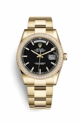 Rolex Day-Date 36 Yellow Gold Diamonds / Oyster / Black 118348-0208 — фото часов Rolex Day-Date 36 Yellow Gold Diamonds / Oyster / Black 118348-0208 — фото часов