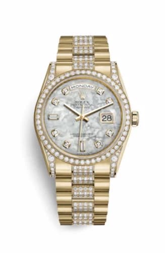Rolex Day-Date 36 Yellow Gold Diamonds / President Diamonds / MOP 118388-0007