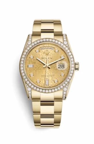 Rolex Day-Date 36 Yellow Gold Diamonds / Oyster / Champagne Computer 118388-0032 — фото часов Rolex Day-Date 36 Yellow Gold Diamonds / Oyster / Champagne Computer 118388-0032 — фото часов