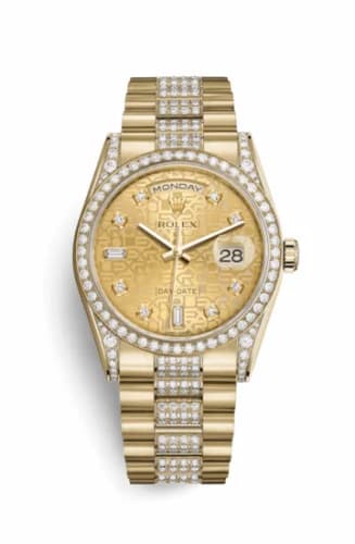 Rolex Day-Date 36 Yellow Gold Diamonds / President Diamonds / Champagne Computer 118388-0033 — фото часов Rolex Day-Date 36 Yellow Gold Diamonds / President Diamonds / Champagne Computer 118388-0033 — фото часов