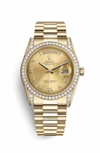 Rolex Day-Date 36 Yellow Gold Diamonds / President / Champagne Roman 118388-0036 — фото часов Rolex Day-Date 36 Yellow Gold Diamonds / President / Champagne Roman 118388-0036 — фото часов