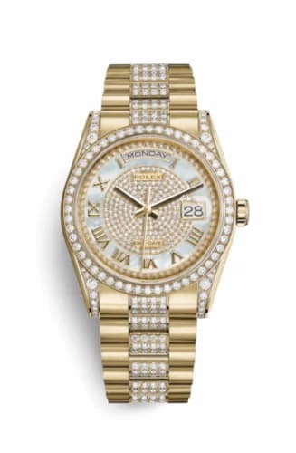 Rolex Day-Date 36 Yellow Gold Diamonds / President Diamonds / Paved MOP 118388-0037 — фото часов Rolex Day-Date 36 Yellow Gold Diamonds / President Diamonds / Paved MOP 118388-0037 — фото часов