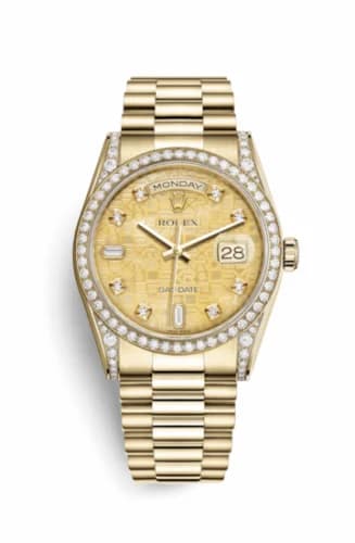 Rolex Day-Date 36 Yellow Gold Diamonds / President / Champagne MOP Computer 118388-0038 — фото часов Rolex Day-Date 36 Yellow Gold Diamonds / President / Champagne MOP Computer 118388-0038 — фото часов