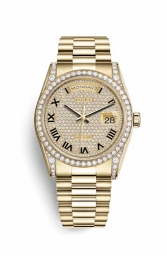 Rolex Day-Date 36 Yellow Gold Diamonds / President / Paved Roman 118388-0043 — фото часов Rolex Day-Date 36 Yellow Gold Diamonds / President / Paved Roman 118388-0043 — фото часов