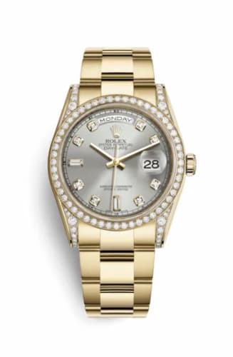 Rolex Day-Date 36 Yellow Gold Diamonds / Oyster / Silver Diamond 118388-0065 — фото часов Rolex Day-Date 36 Yellow Gold Diamonds / Oyster / Silver Diamond 118388-0065 — фото часов