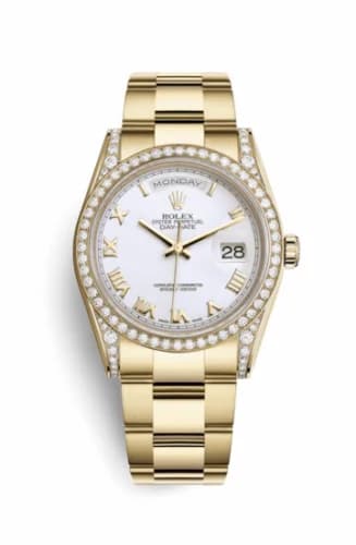 Rolex Day-Date 36 Yellow Gold Diamonds / Oyster / White Roman 118388-0101 — фото часов Rolex Day-Date 36 Yellow Gold Diamonds / Oyster / White Roman 118388-0101 — фото часов