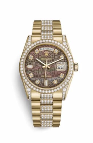 Rolex Day-Date 36 Yellow Gold Diamonds / President Diamonds / Black MOP Computer 118388-0147 — фото часов Rolex Day-Date 36 Yellow Gold Diamonds / President Diamonds / Black MOP Computer 118388-0147 — фото часов