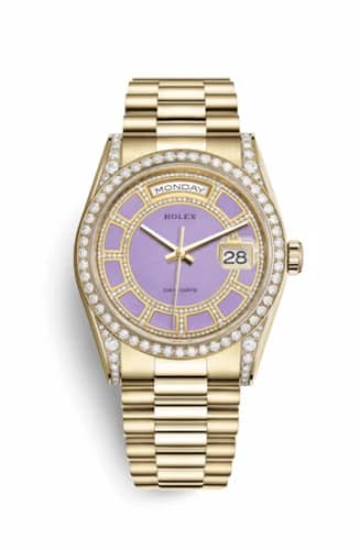 Rolex Day-Date 36 Yellow Gold Diamonds / President / Lavender Jade Carousel 118388-0161 — фото часов Rolex Day-Date 36 Yellow Gold Diamonds / President / Lavender Jade Carousel 118388-0161 — фото часов