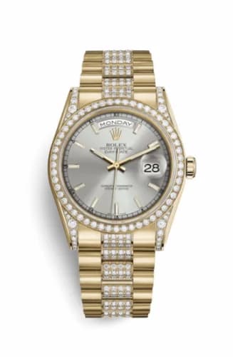 Rolex Day-Date 36 Yellow Gold Diamonds / President Diamonds / Silver 118388-0174 — фото часов Rolex Day-Date 36 Yellow Gold Diamonds / President Diamonds / Silver 118388-0174 — фото часов