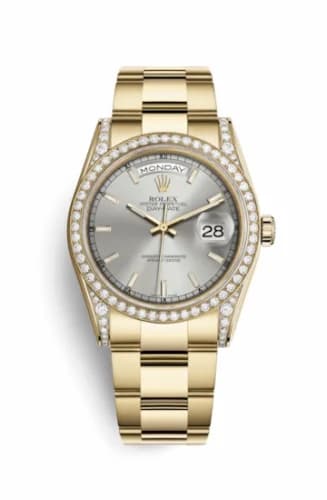 Rolex Day-Date 36 Yellow Gold Diamonds / Oyster / Silver Diamond 118388-0185 — фото часов Rolex Day-Date 36 Yellow Gold Diamonds / Oyster / Silver Diamond 118388-0185 — фото часов