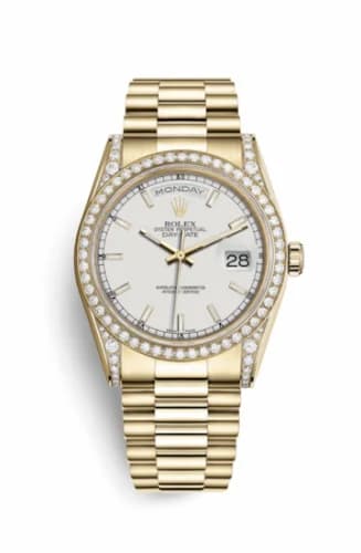 Rolex Day-Date 36 Yellow Gold Diamonds / President / White 118388-0186 — фото часов Rolex Day-Date 36 Yellow Gold Diamonds / President / White 118388-0186 — фото часов