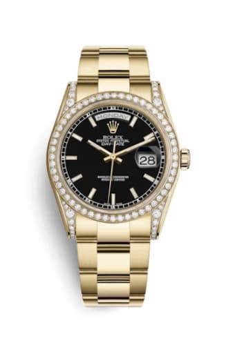 Rolex Day-Date 36 Yellow Gold Diamonds / Oyster / Black Diamonds Rubies 118388-0190 — фото часов Rolex Day-Date 36 Yellow Gold Diamonds / Oyster / Black Diamonds Rubies 118388-0190 — фото часов