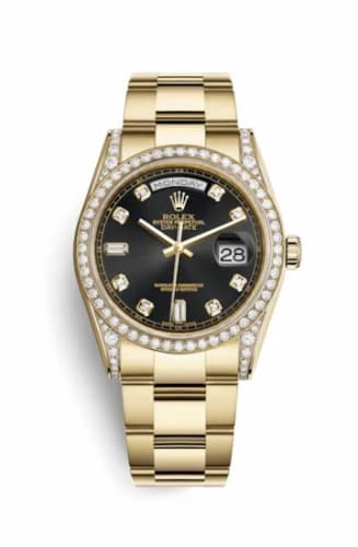 Rolex Day-Date 36 Yellow Gold Diamonds / Oyster / Black Diamonds Rubies 118388-0191 — фото часов Rolex Day-Date 36 Yellow Gold Diamonds / Oyster / Black Diamonds Rubies 118388-0191 — фото часов
