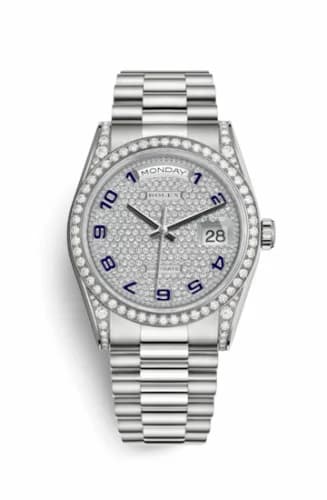 Rolex Day-Date 36 White Gold Diamonds / President / Paved Arabic 118389-0017 — фото часов Rolex Day-Date 36 White Gold Diamonds / President / Paved Arabic 118389-0017 — фото часов