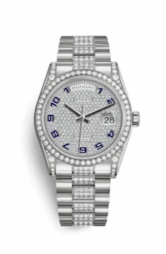 Rolex Day-Date 36 White Gold Diamonds / President Diamond / Paved 118389-0020 — фото часов Rolex Day-Date 36 White Gold Diamonds / President Diamond / Paved 118389-0020 — фото часов