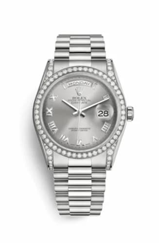 Rolex Day-Date 36 White Gold Diamonds / President / Silver Roman 118389-0025 — фото часов Rolex Day-Date 36 White Gold Diamonds / President / Silver Roman 118389-0025 — фото часов