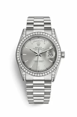 Rolex Day-Date 36 White Gold Diamonds / President / Silver 118389-0058 — фото часов Rolex Day-Date 36 White Gold Diamonds / President / Silver 118389-0058 — фото часов