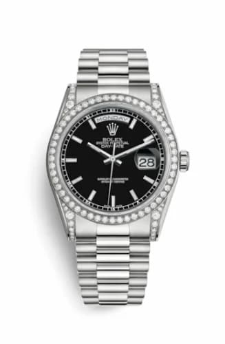 Rolex Day-Date 36 White Gold Diamonds / President / Black 118389-0061 — фото часов Rolex Day-Date 36 White Gold Diamonds / President / Black 118389-0061 — фото часов