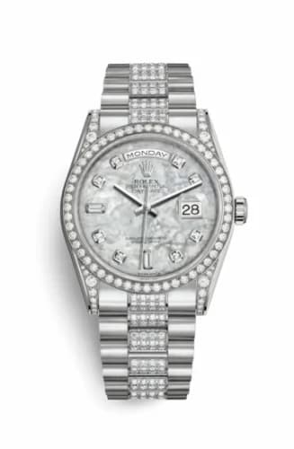 Rolex Day-Date 36 White Gold Diamonds / President Diamond / MOP 118389-0074 — фото часов Rolex Day-Date 36 White Gold Diamonds / President Diamond / MOP 118389-0074 — фото часов