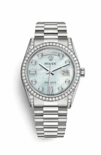 Rolex Day-Date 36 White Gold Diamond / President / Oxford MOP 118389-0084 — фото часов Rolex Day-Date 36 White Gold Diamond / President / Oxford MOP 118389-0084 — фото часов