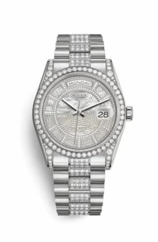 Rolex Day-Date 36 White Gold Diamonds / President Diamonds / MOP Carousel 118389-0095 — фото часов Rolex Day-Date 36 White Gold Diamonds / President Diamonds / MOP Carousel 118389-0095 — фото часов