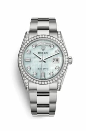 Rolex Day-Date 36 White Gold Diamond / Oyster / Oxford MOP 118389-0096 — фото часов Rolex Day-Date 36 White Gold Diamond / Oyster / Oxford MOP 118389-0096 — фото часов