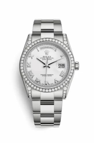 Rolex Day-Date 36 White Gold Diamonds / Oyster / White Roman 118389-0119 — фото часов Rolex Day-Date 36 White Gold Diamonds / Oyster / White Roman 118389-0119 — фото часов