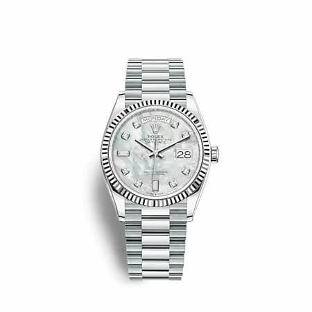 Rolex Day-Date 36 Platinum - Fluted / MOP / President 128236-0002 — фото часов Rolex Day-Date 36 Platinum - Fluted / MOP / President 128236-0002 — фото часов