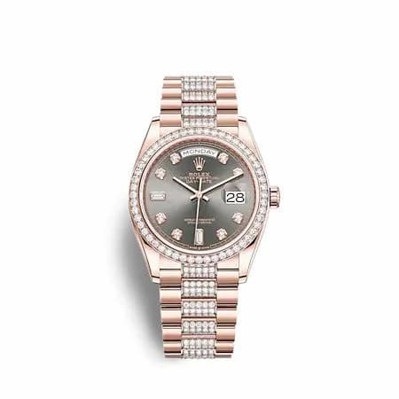 Rolex Day-Date 36 Everose Gold - Diamond / Slate - Diamond / President - Diamond 128345RBR-0053 — фото часов Rolex Day-Date 36 Everose Gold - Diamond / Slate - Diamond / President - Diamond 128345RBR-0053 — фото часов