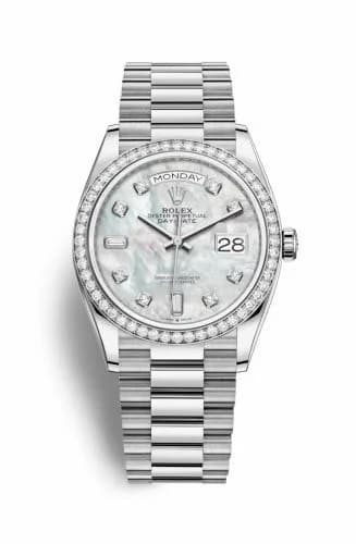 Rolex Day-Date 36 White Gold / Diamond / MOP-Diamond / President 128349RBR-0004 — фото часов Rolex Day-Date 36 White Gold / Diamond / MOP-Diamond / President 128349RBR-0004 — фото часов