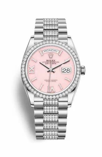 Rolex Day-Date 36 White Gold / Diamond / Opal-Diamond / President-Diamond 128349RBR-0017 — фото часов Rolex Day-Date 36 White Gold / Diamond / Opal-Diamond / President-Diamond 128349RBR-0017 — фото часов