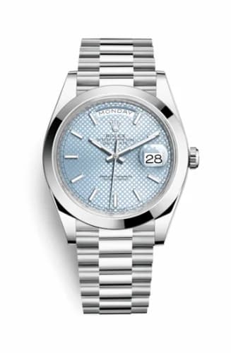Rolex Day-Date 40 Platinum / Ice Blue Diagonal Motif 228206-0004 — фото часов Rolex Day-Date 40 Platinum / Ice Blue Diagonal Motif 228206-0004 — фото часов