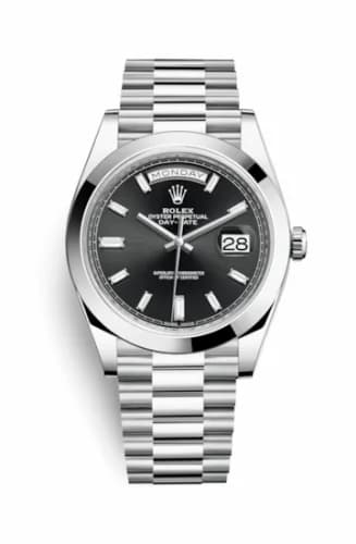 Rolex Day-Date 40 Platinum / Black - Diamond 228206-0013 — фото часов Rolex Day-Date 40 Platinum / Black - Diamond 228206-0013 — фото часов