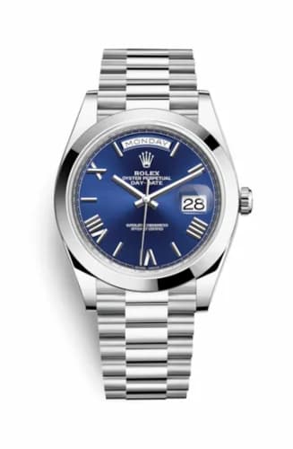 Rolex Day-Date 40 Platinum / Blue - Roman 228206-0015 — фото часов Rolex Day-Date 40 Platinum / Blue - Roman 228206-0015 — фото часов