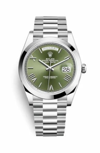 Rolex Day-Date 40 Platinum / Green - Roman 228206-0027 — фото часов Rolex Day-Date 40 Platinum / Green - Roman 228206-0027 — фото часов