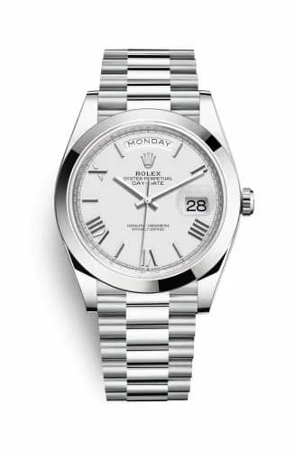 Rolex Day-Date 40 Platinum / White - Roman 228206-0028 — фото часов Rolex Day-Date 40 Platinum / White - Roman 228206-0028 — фото часов