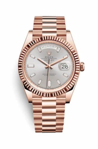 Rolex Day-Date 40 Everose / Sundust - Baguette 228235-0004 — фото часов Rolex Day-Date 40 Everose / Sundust - Baguette 228235-0004 — фото часов