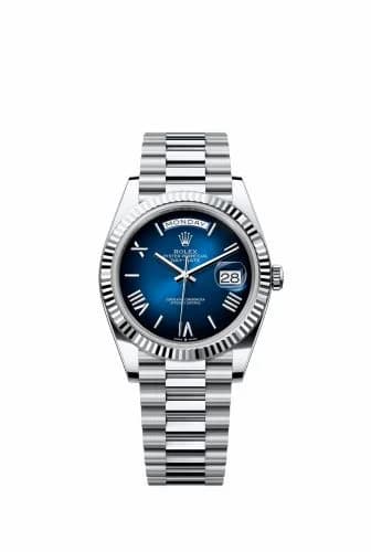 Rolex Day-Date 40 Platinum - Fluted / Blue Ombré 228236-0024 — фото часов Rolex Day-Date 40 Platinum - Fluted / Blue Ombré 228236-0024 — фото часов