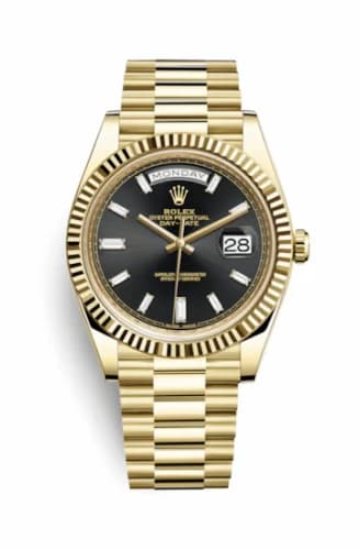 Rolex Day-Date 40 Yellow Gold / Black - Baguette 228238-0004 — фото часов Rolex Day-Date 40 Yellow Gold / Black - Baguette 228238-0004 — фото часов