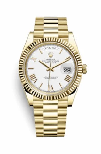 Rolex Day-Date 40 Yellow Gold / White - Roman 228238-0042 — фото часов Rolex Day-Date 40 Yellow Gold / White - Roman 228238-0042 — фото часов