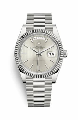 Rolex Day-Date 40 White Gold / Stripe Motif 228239-0001 — фото часов Rolex Day-Date 40 White Gold / Stripe Motif 228239-0001 — фото часов