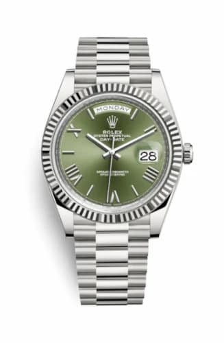 Rolex Day-Date 40 White Gold / Green - Roman 228239-0033 — фото часов Rolex Day-Date 40 White Gold / Green - Roman 228239-0033 — фото часов